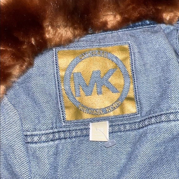 Michael Kors Faux Fur Trim Denim Jacket - Picture 3 of 13